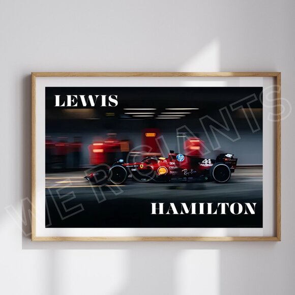 LEWIS HAMILTON Ferrari Car 11x17 Art Print - Picture 1 of 2